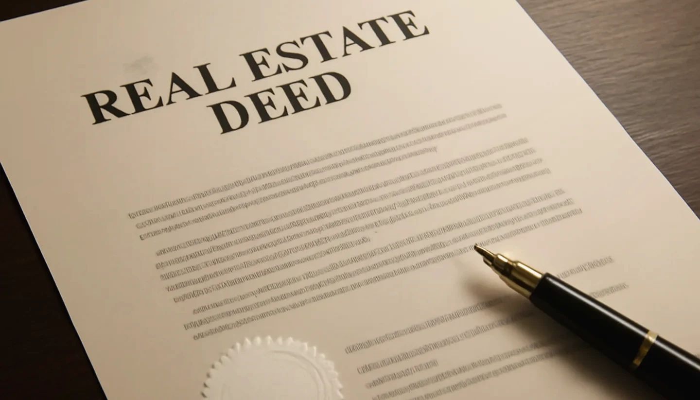 Signed deed and legal documents prepared for a Louisiana land sale