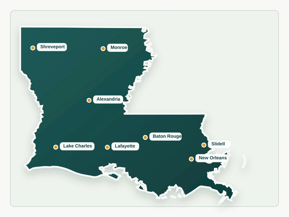 Louisiana service area map